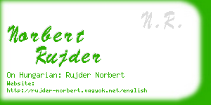 norbert rujder business card